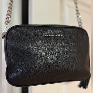 Michael Kors pebbled black leather crossbody